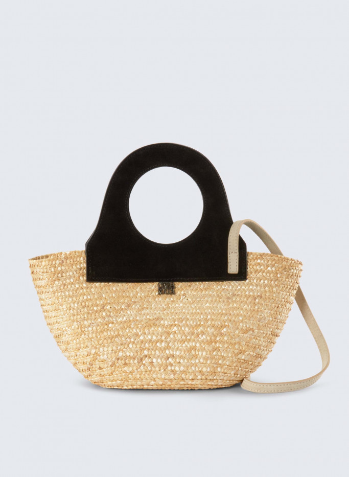 4x4 Round Wicker Bag Black