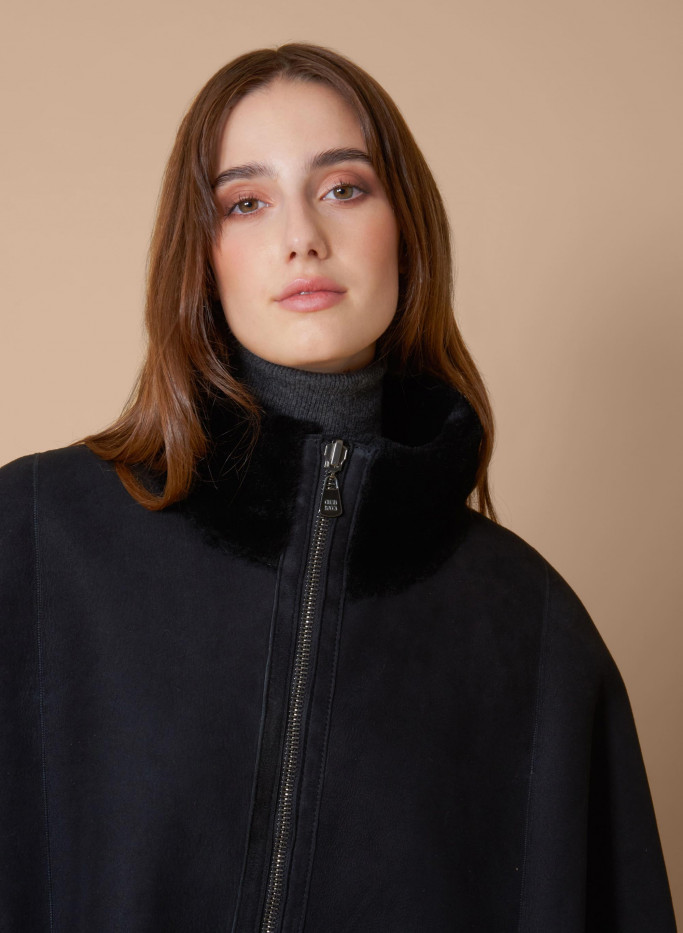 Reversible shearling cape - Cinzia Rocca