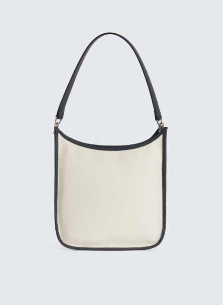 Half Moon Leather Shoulder Bag in White - The Row