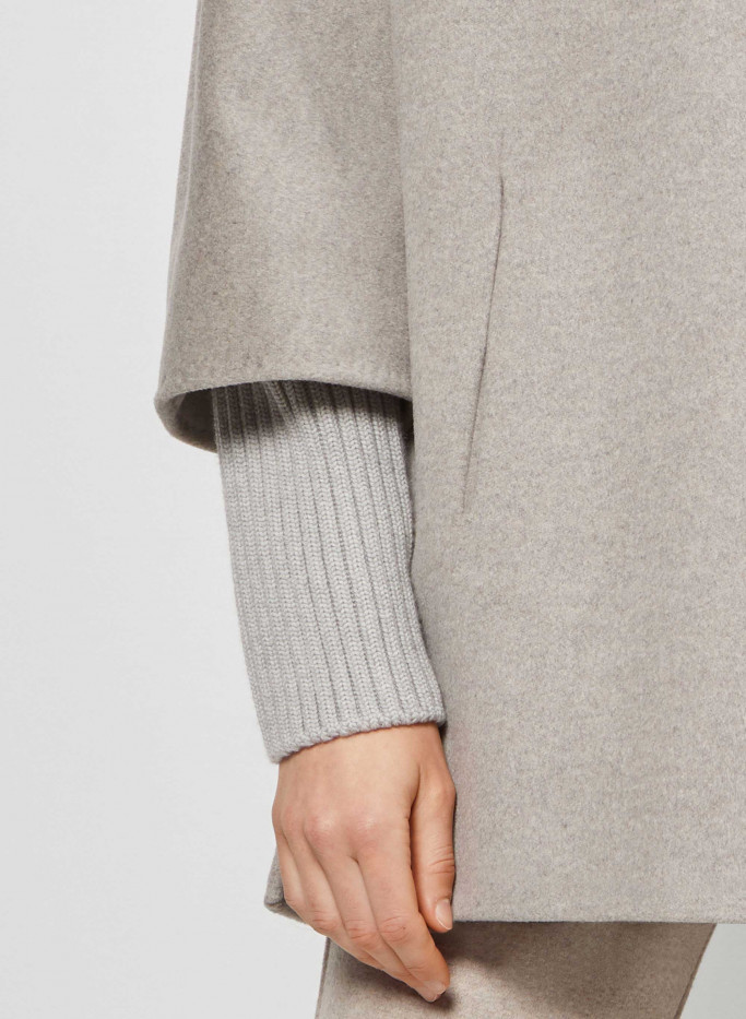 Short cacha wool coat with knit details | Cinzia Rocca