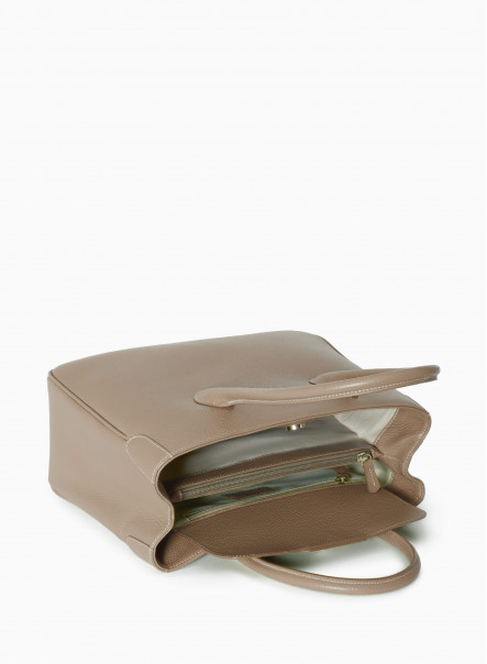 Cinzia Rocca - Taupe Shoulder Bag in Genuine Leather - Size: Tu