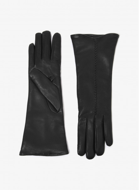 Black long gloves with embroidery