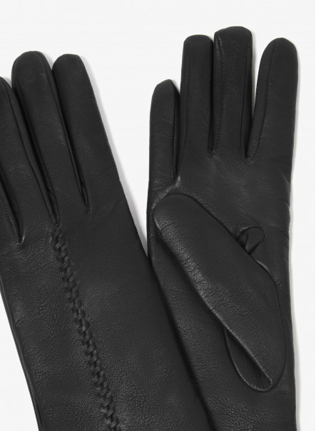 Black long gloves with embroidery